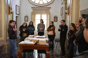 Visit from the UM law students. The archive's very own Gabriel Farrugia speaking about justice, order and rule of law in the 18th C. Malta.