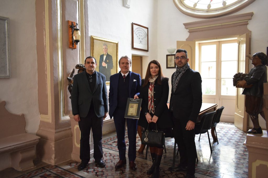 A short visit by the Director of the State Archives of the Republic of North Macedonia Dr Emil Krsteski and the Head of Department Svetlana Usprcova accompanied by the National Archivist Dr Charles Farrugia, together with Mr Mario Gauci Senior Assistant Archivist of the Metropolitan Cathedral Archives.